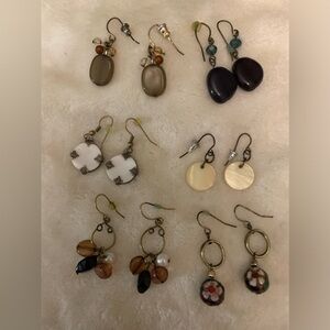 Vintage earrings 6total, made of a variety of stones and materials cute classy